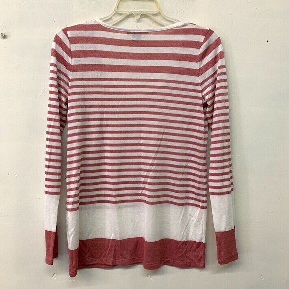 VINCE Womens Size XS Multicolor Striped Blouse Scoop Neck Long Sleeve Top - Picture 3 of 5